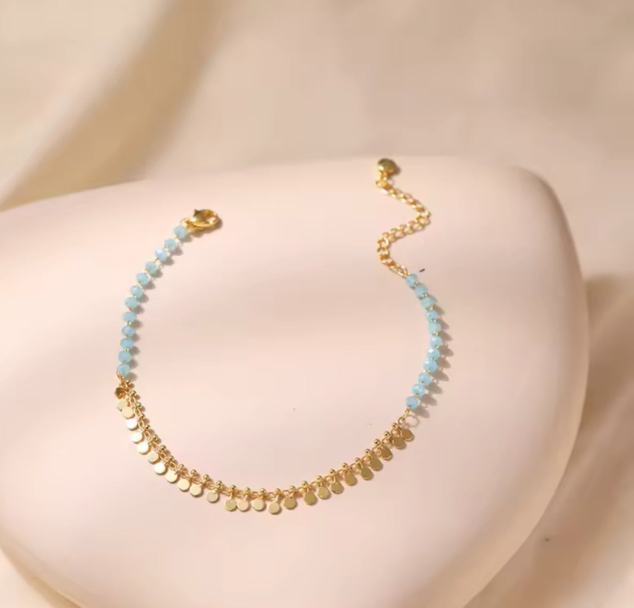 Blue Pearl Fußkette