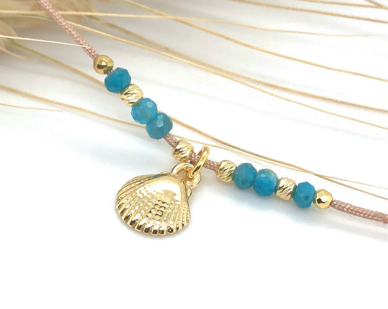 Muschel Apatit Fußkette