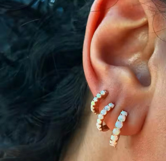 White Pearl Stone Ohrringe