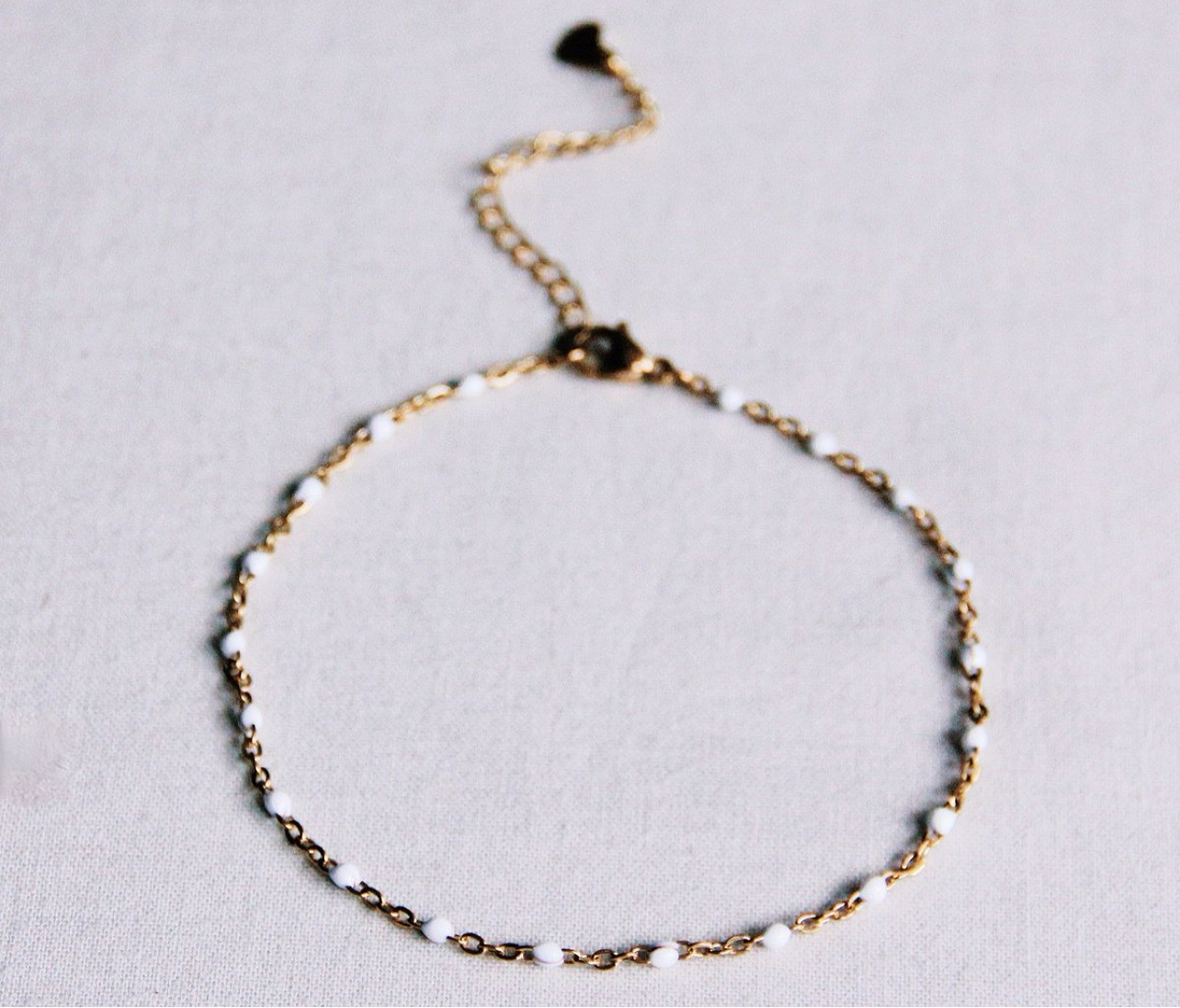 White Pearl Fußkette