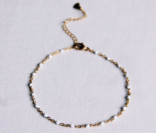 White Pearl Fußkette