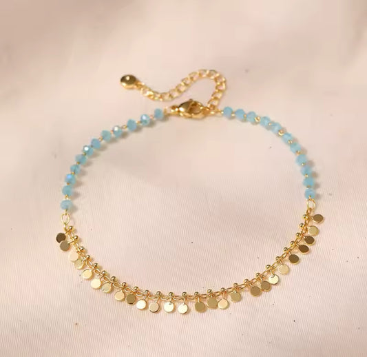 Blue Pearl Fußkette
